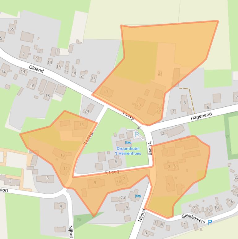 Kaart van postcodegebied 9465TL.