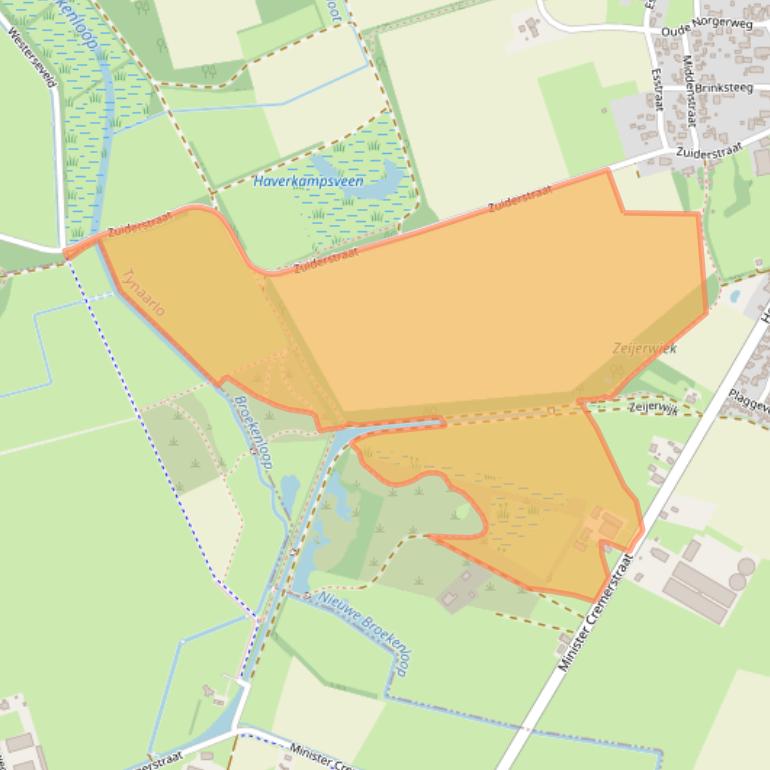 Kaart van postcodegebied 9491TA.