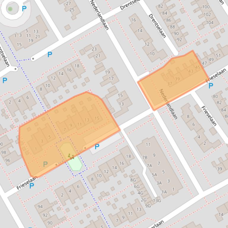 Kaart van postcodegebied 9501BL.