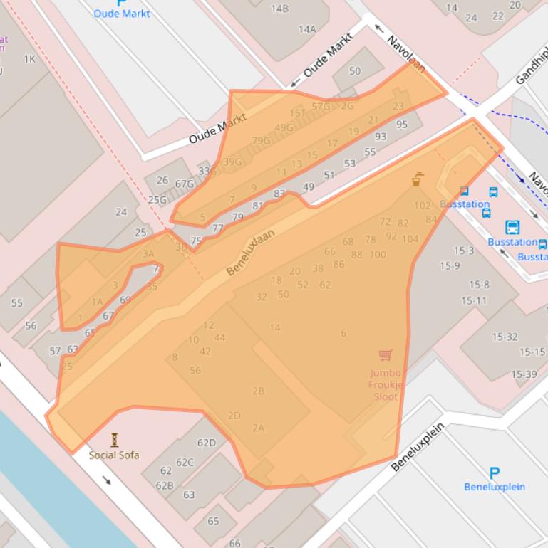 Kaart van postcodegebied 9501CT.