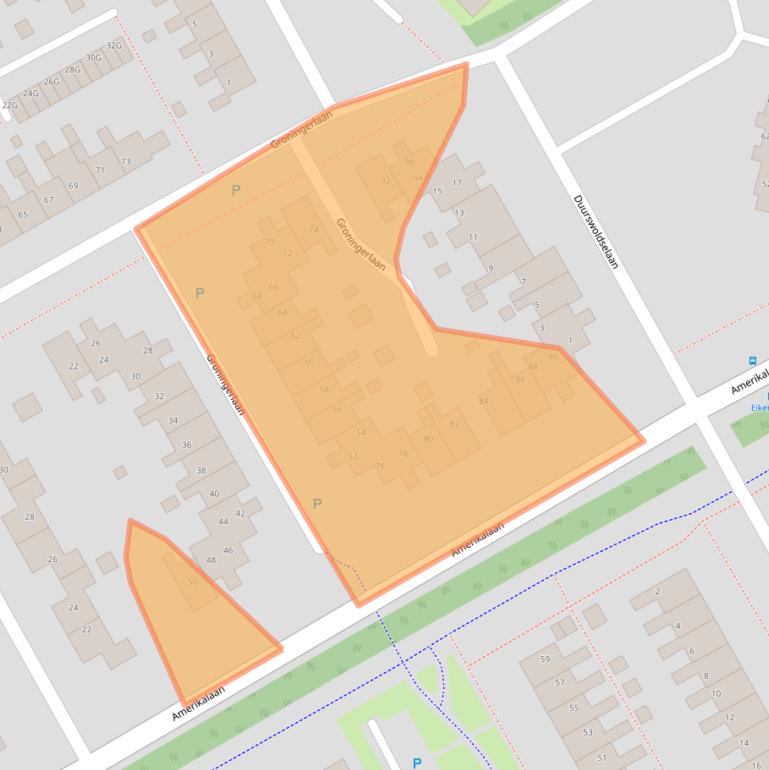 Kaart van postcodegebied 9501SJ.