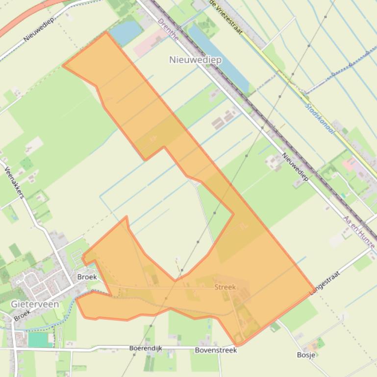 Kaart van postcodegebied 9511PJ.