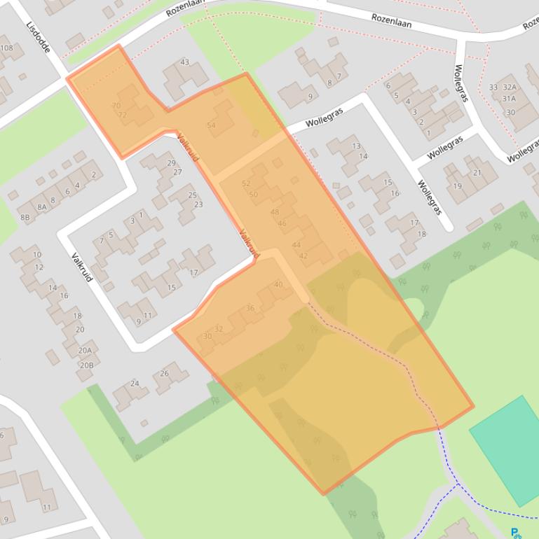 Kaart van postcodegebied 9521HH.