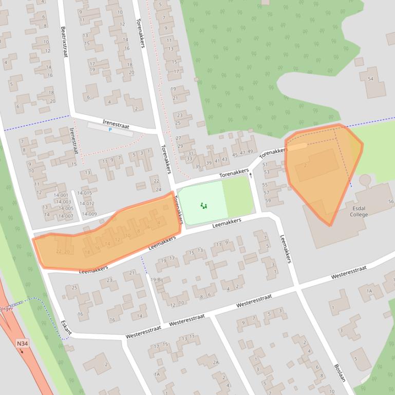 Kaart van postcodegebied 9531AX.