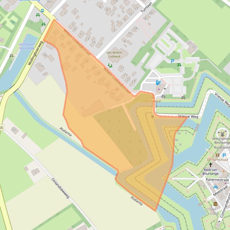 Kaart van postcodegebied 9545PB.