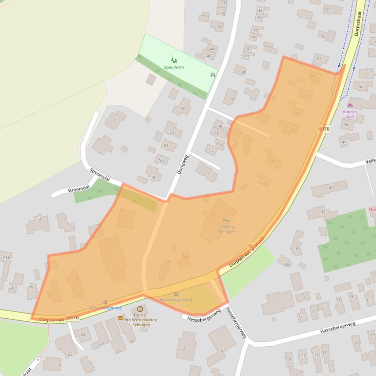 Kaart van postcodegebied 9551AC.