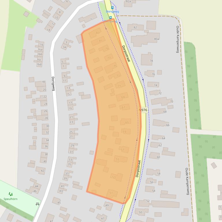 Kaart van postcodegebied 9551AD.