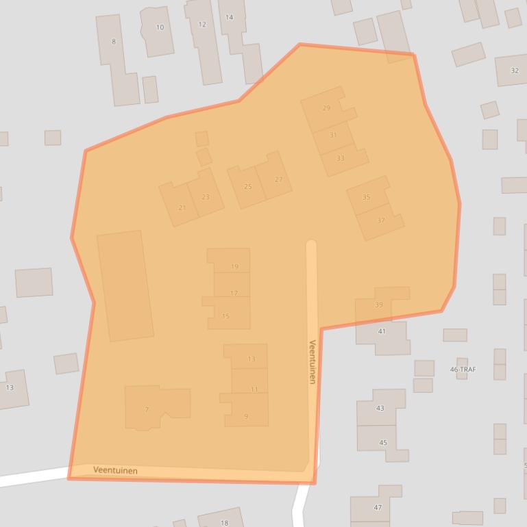 Kaart van postcodegebied 9551EA.