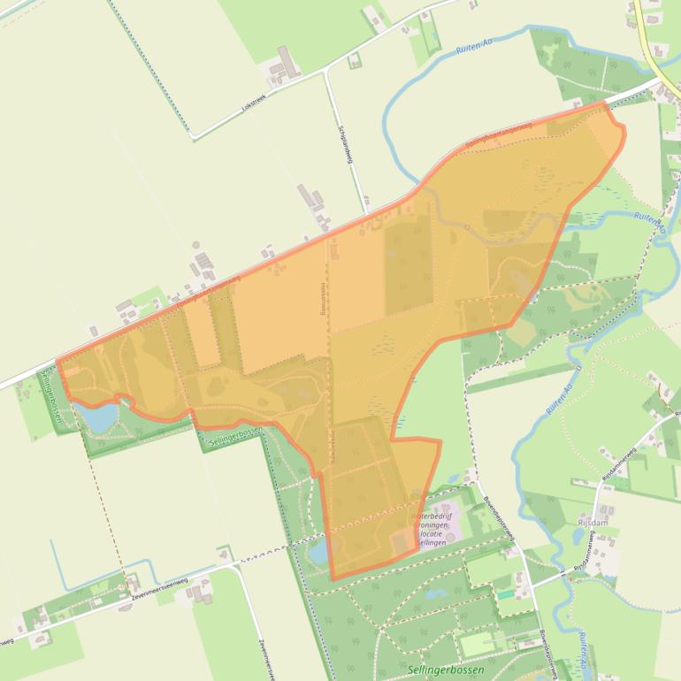 Kaart van postcodegebied 9551TM.