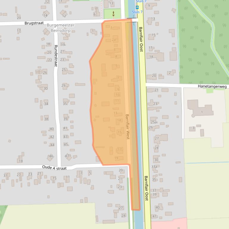Kaart van postcodegebied 9561NC.