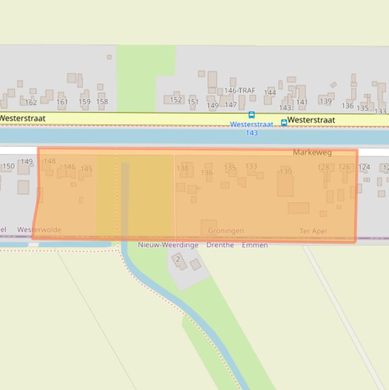 Kaart van postcodegebied 9561SJ.