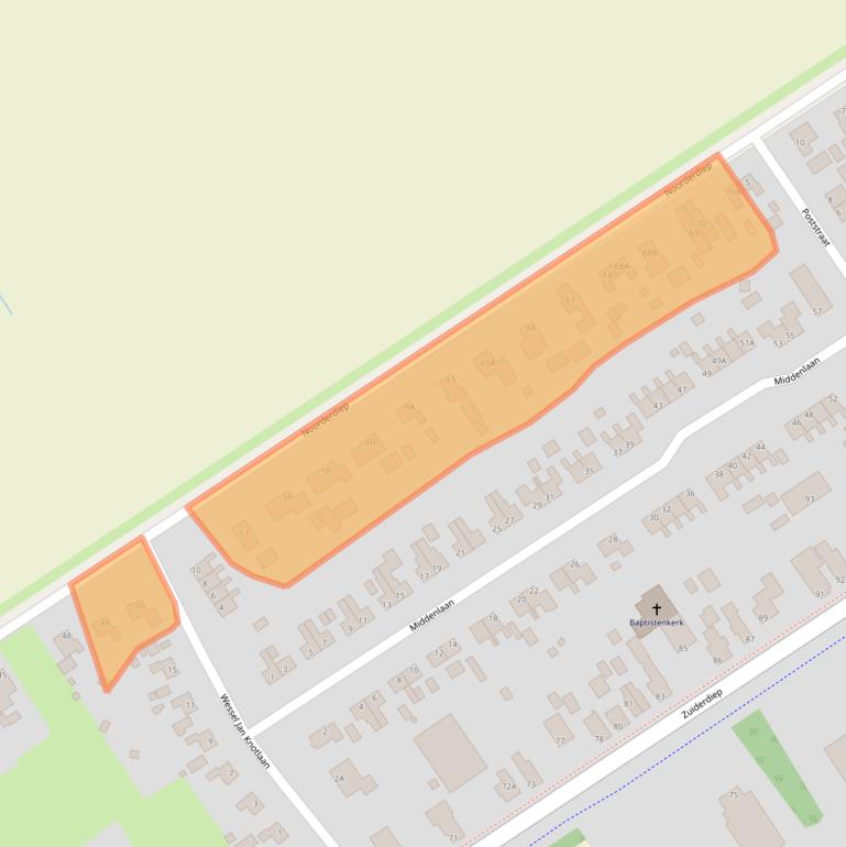 Kaart van postcodegebied 9571AS.