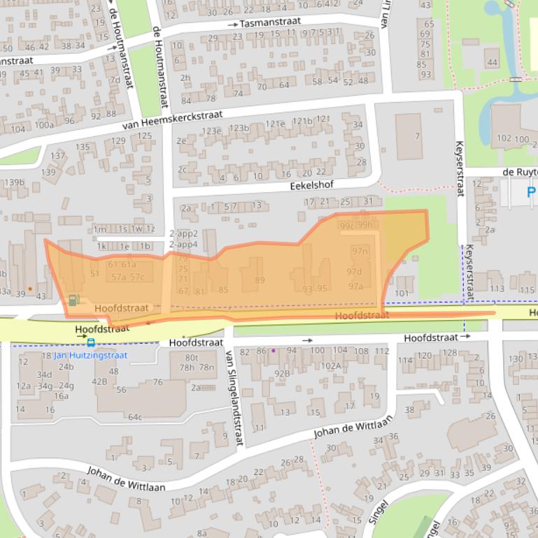 Kaart van postcodegebied 9601EB.