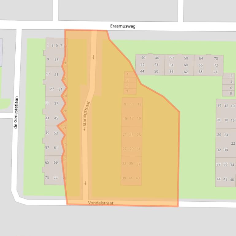 Kaart van postcodegebied 9602CC.