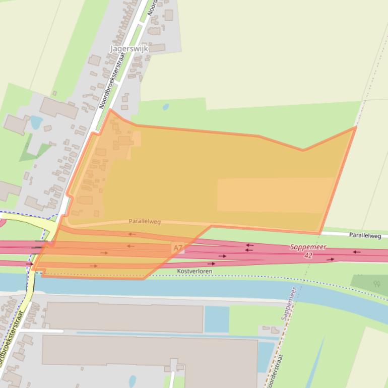 Kaart van postcodegebied 9611BE.