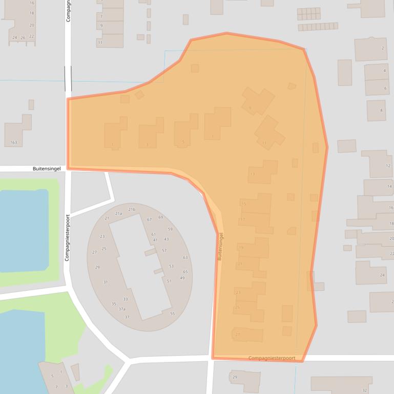 Kaart van postcodegebied 9611DA.