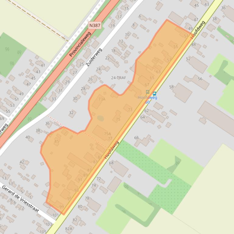 Kaart van postcodegebied 9621AD.