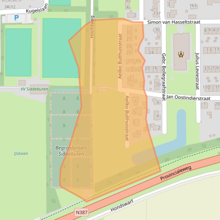 Kaart van postcodegebied 9628GA.