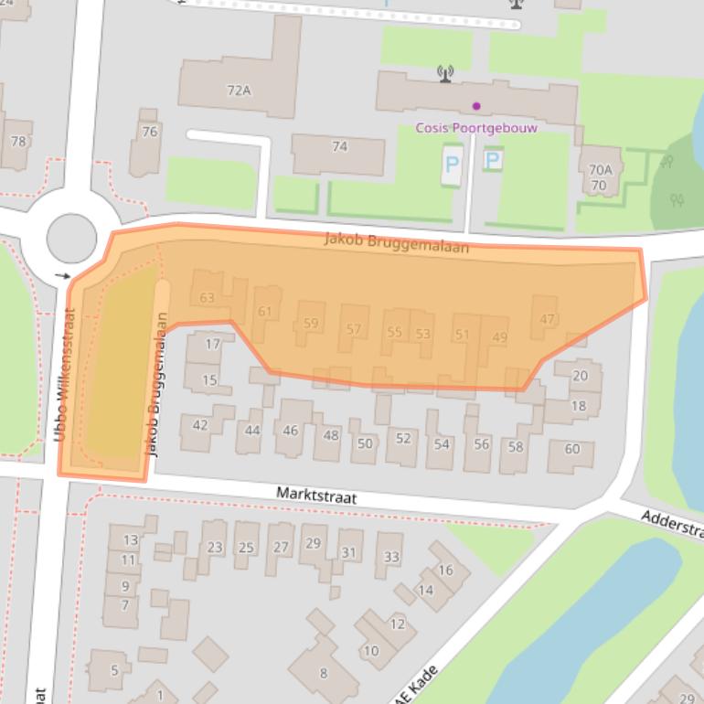 Kaart van postcodegebied 9641ER.