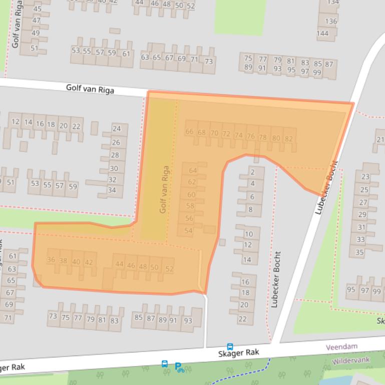 Kaart van postcodegebied 9642CM.