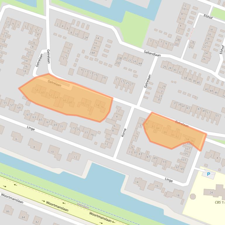 Kaart van postcodegebied 9642HJ.