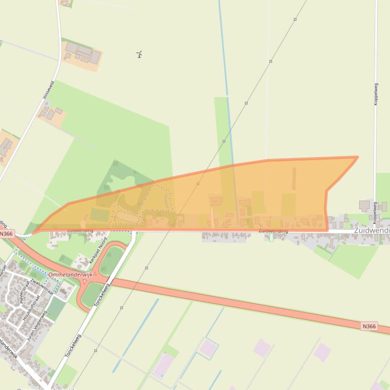 Kaart van postcodegebied 9644XK.