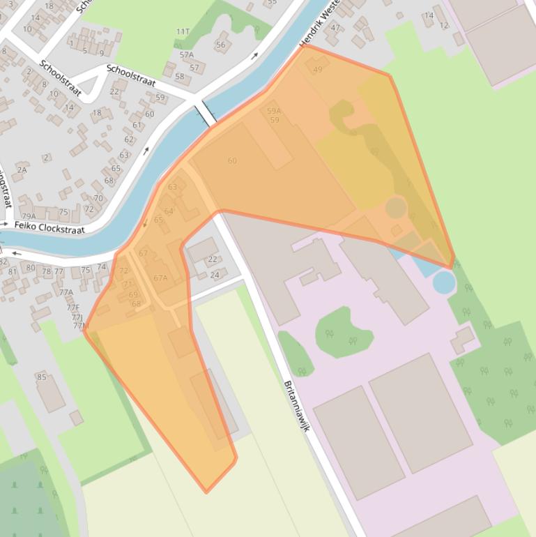 Kaart van postcodegebied 9665AN.