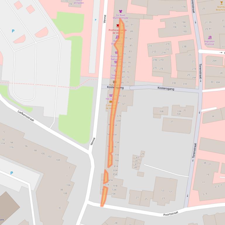 Kaart van postcodegebied 9671DB.