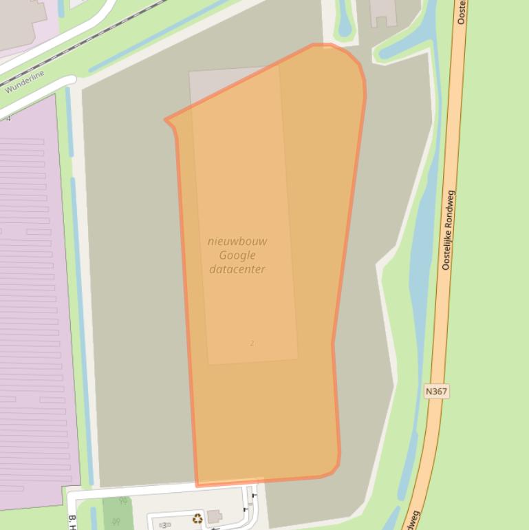 Kaart van postcodegebied 9672DD.