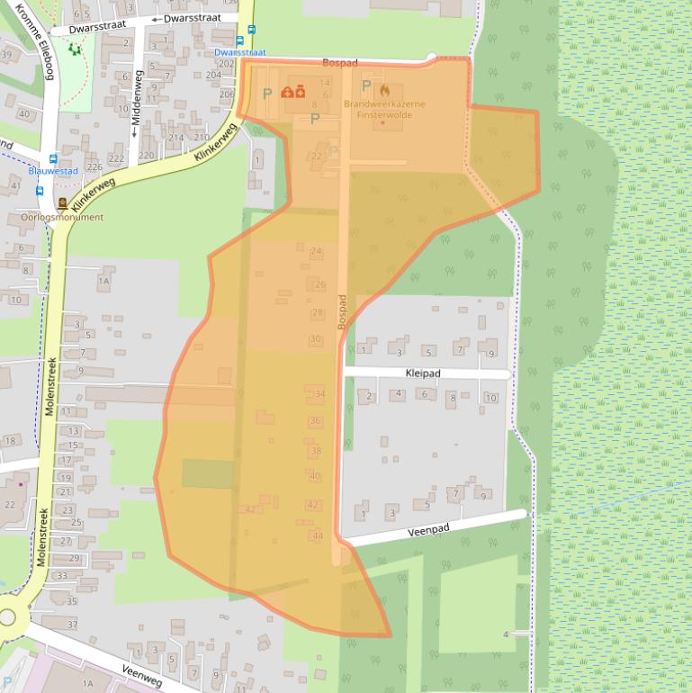 Kaart van postcodegebied 9684AW.