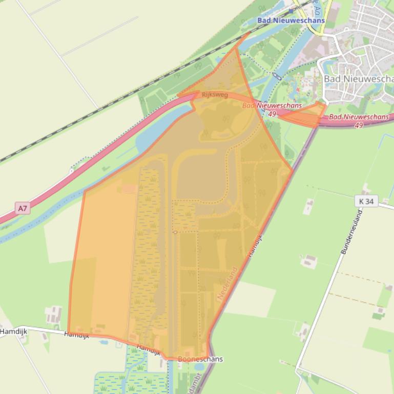 Kaart van postcodegebied 9693TB.