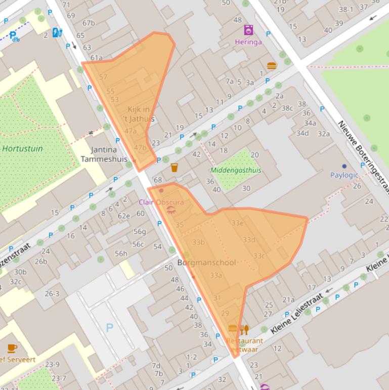 Kaart van postcodegebied 9712SC.