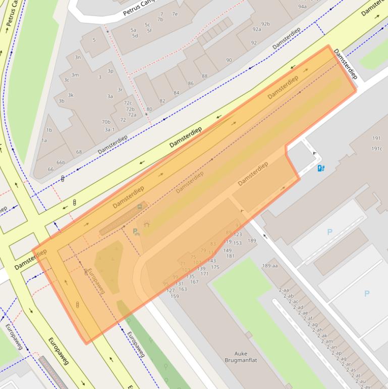 Kaart van postcodegebied 9713EA.