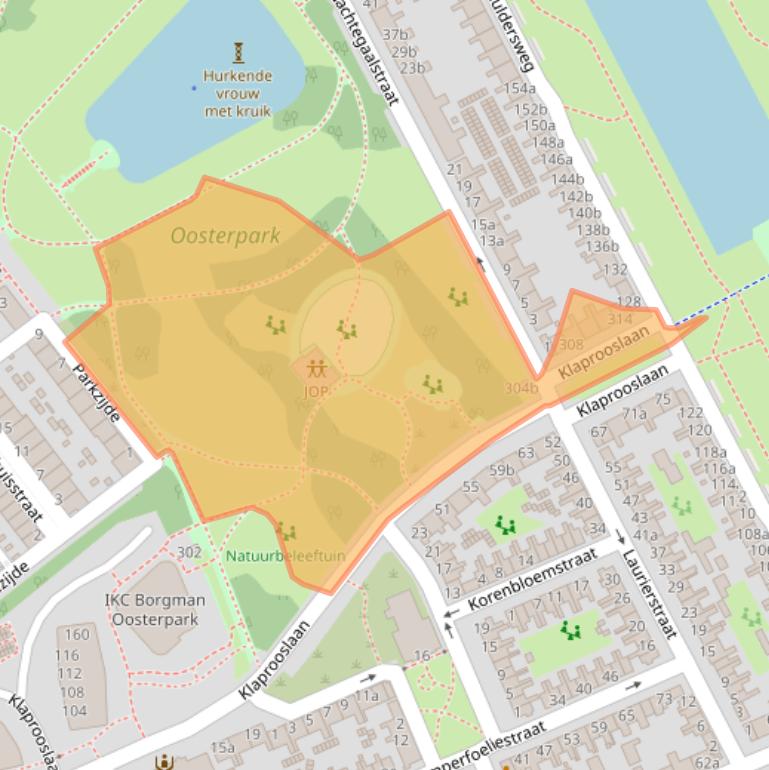 Kaart van postcodegebied 9713SZ.