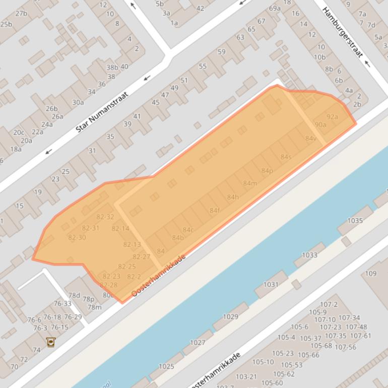 Kaart van postcodegebied 9714BH.