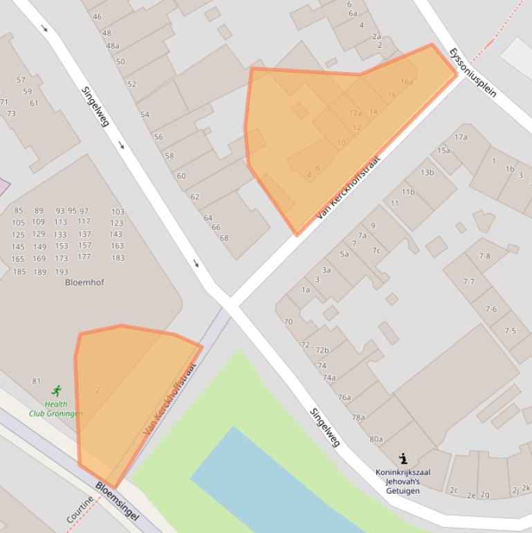 Kaart van postcodegebied 9714BN.