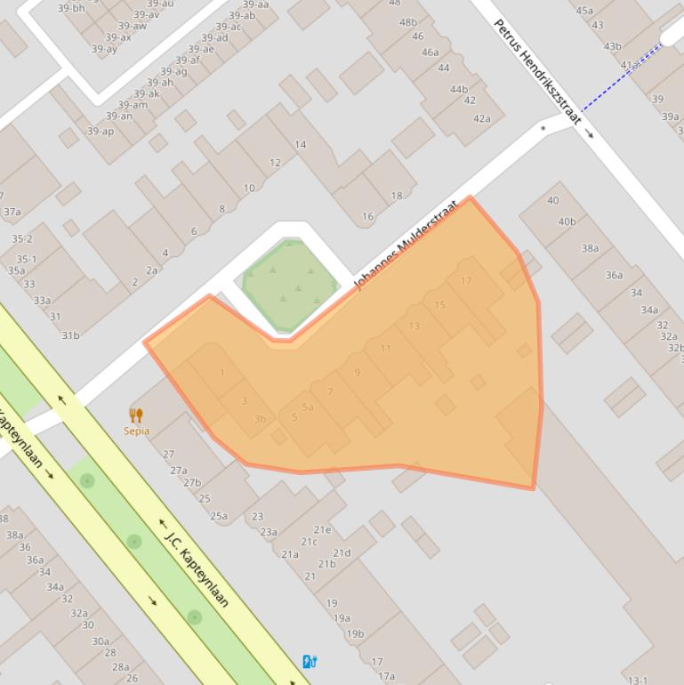 Kaart van postcodegebied 9714CV.