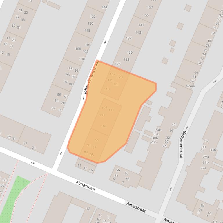 Kaart van postcodegebied 9716CC.