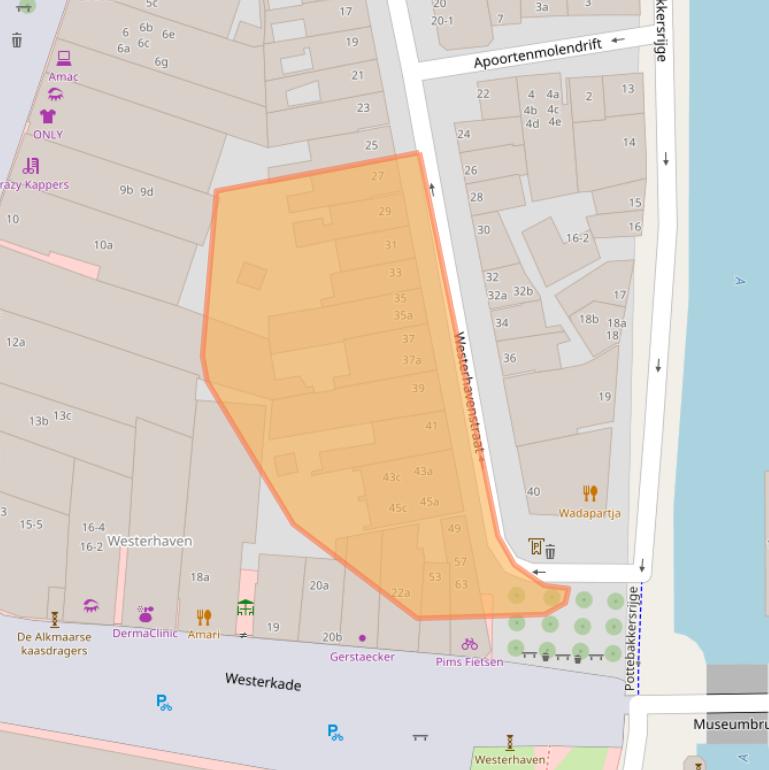 Kaart van postcodegebied 9718AK.