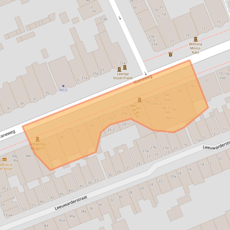 Kaart van postcodegebied 9718JR.