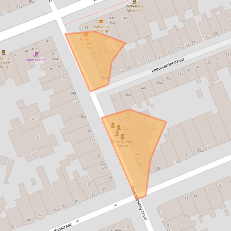 Kaart van postcodegebied 9718KJ.