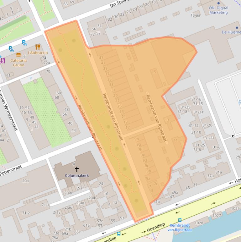 Kaart van postcodegebied 9718PH.