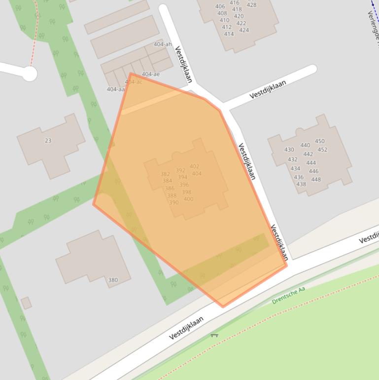 Kaart van postcodegebied 9721ZL.