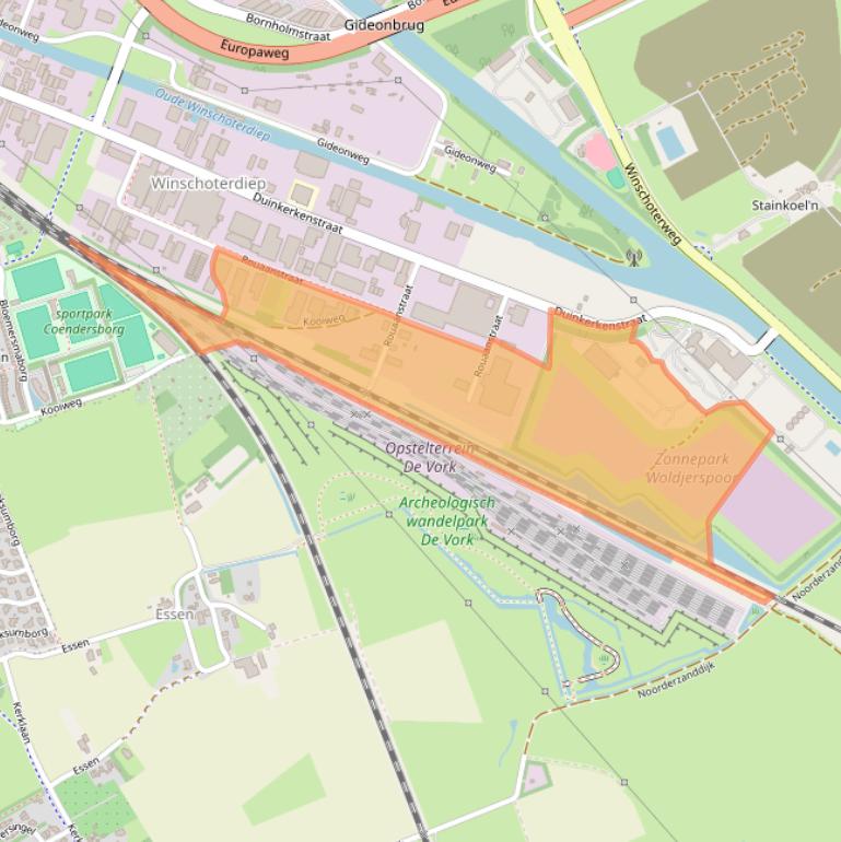 Kaart van postcodegebied 9723CC.