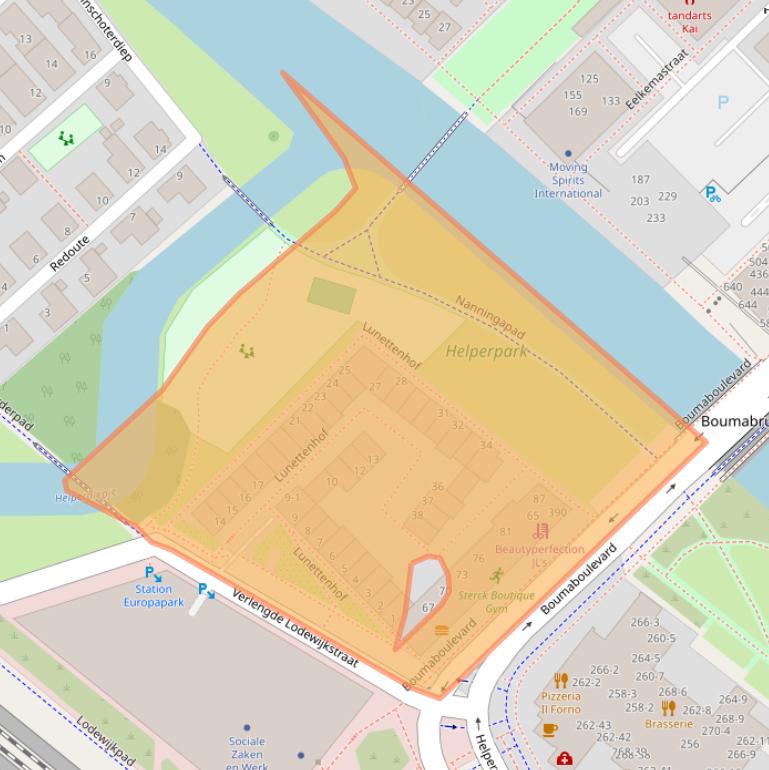 Kaart van postcodegebied 9723KA.