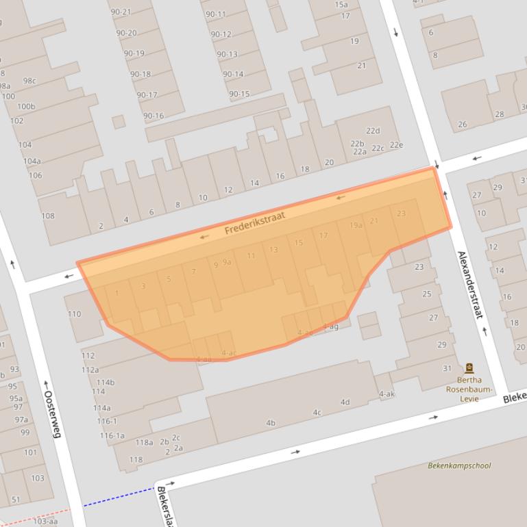 Kaart van postcodegebied 9724KA.