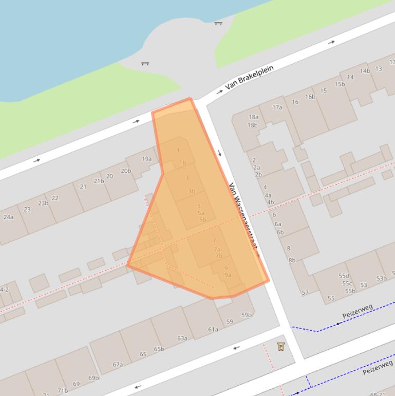 Kaart van postcodegebied 9726HN.