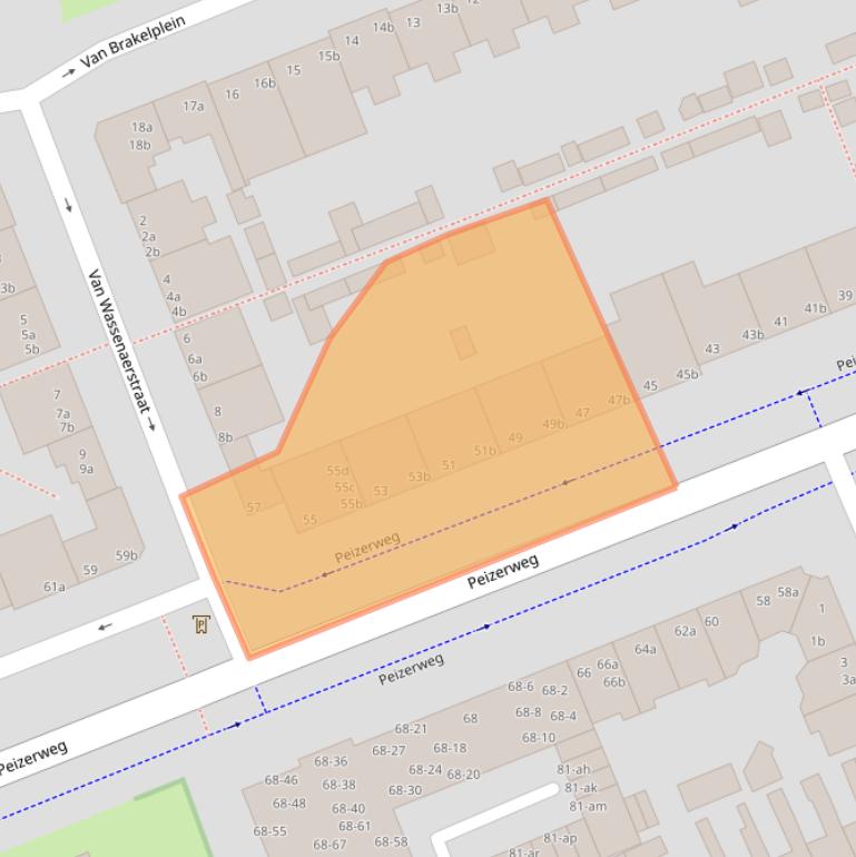 Kaart van postcodegebied 9726JD.