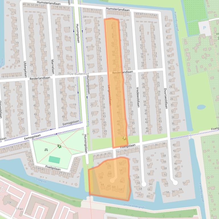 Kaart van postcodegebied 9727DD.
