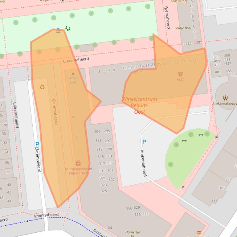 Kaart van postcodegebied 9736LC.